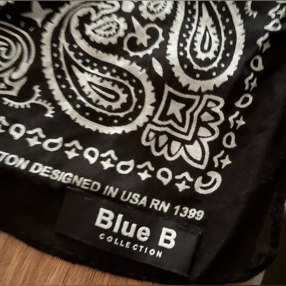 Blue B Rhinestone Bandana - Picture 3 of 8